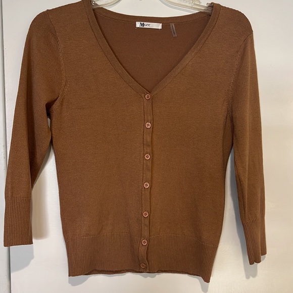 Light Brown v neck cardigan - Picture 1 of 4